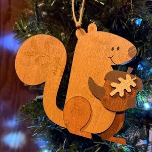 Wooden Squirrel Ornament